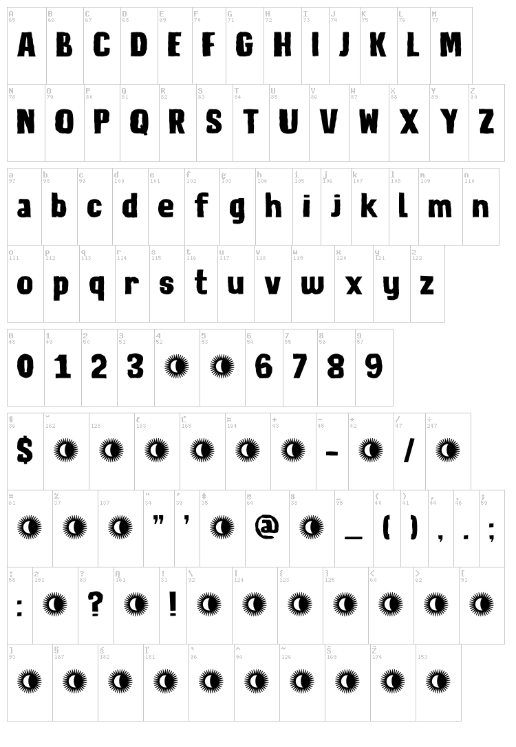 DK Lunisolar font map
